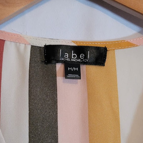 Label Rachel Roy- Multi colored striped blouse- size medium - Picture 3 of 7